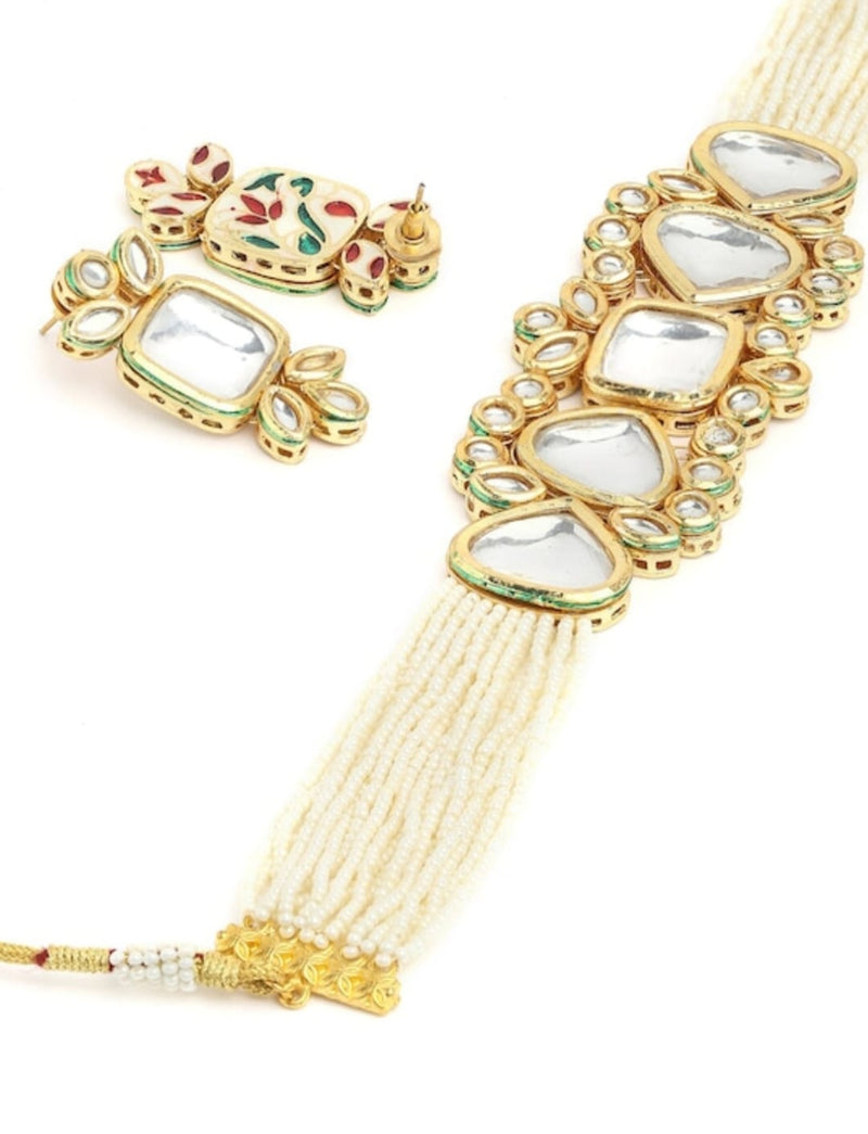 Gold Plated Kundan Necklace Set