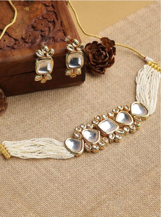 Gold Plated Kundan Necklace Set
