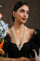 Victorian Uncut Polki Faux Diamond Necklace set