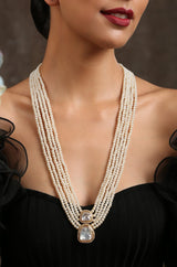 Victorian Uncut Polki Faux Diamond Necklace set
