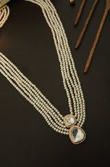 Victorian Uncut Polki Faux Diamond Necklace set