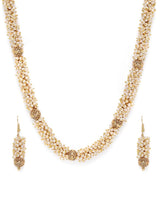 Gold plated Handcrafted pearl long necklace
