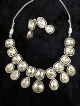 Victorian Uncut Polki Faux Diamond Necklace set