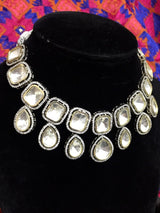 Victorian Uncut Polki Faux Diamond Necklace set