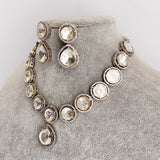 Victorian Uncut Polki Faux Diamond Necklace set