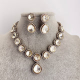 Victorian Uncut Polki Faux Diamond Necklace set