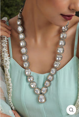 Victorian Uncut Polki Faux Diamond Necklace set