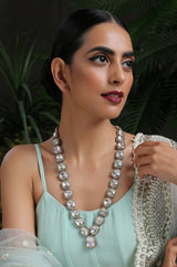 Victorian Uncut Polki Faux Diamond Necklace set