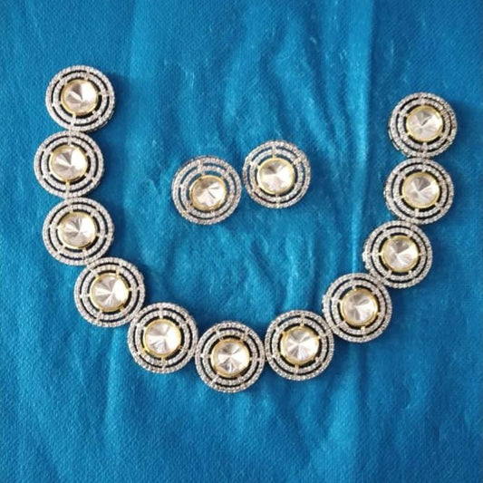 Victorian Uncut Polki Faux Diamond Necklace set