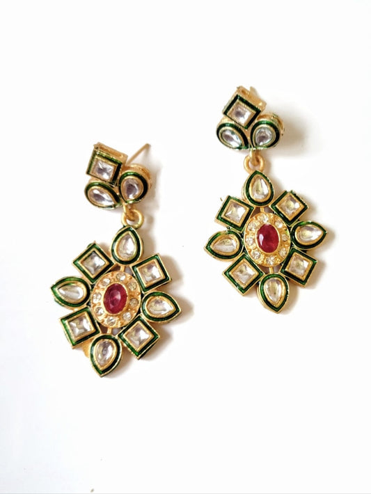 Gold Plated Pearl Kundan Necklace Set
