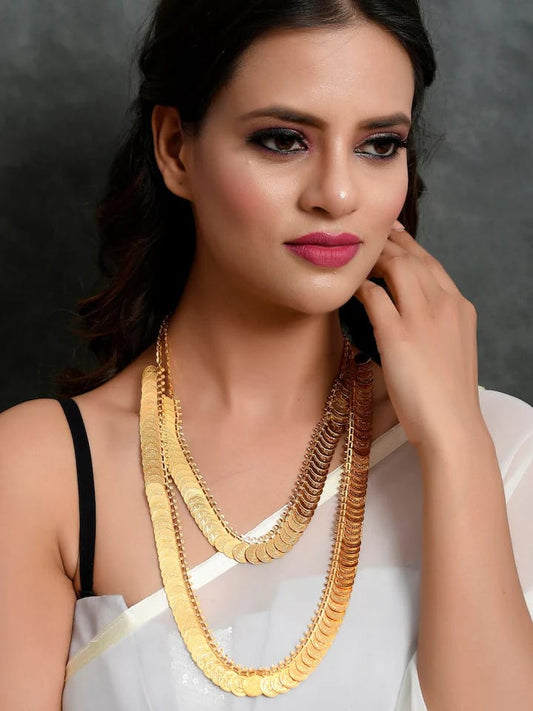 Gold-Plated Handcrafted Coin Necklaces (Pack of 2)