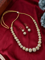Gold Diamond Ball Necklace And RajMala Set