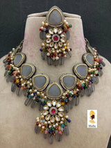Victorian Uncut Polki Faux Diamond Necklace set