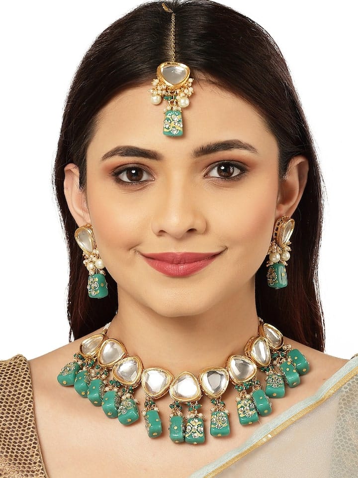 Gold-Plated Kundan-Studded Jewellery Set