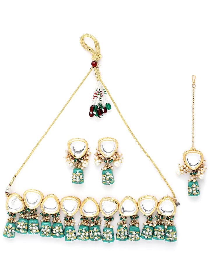 Gold-Plated Kundan-Studded Jewellery Set