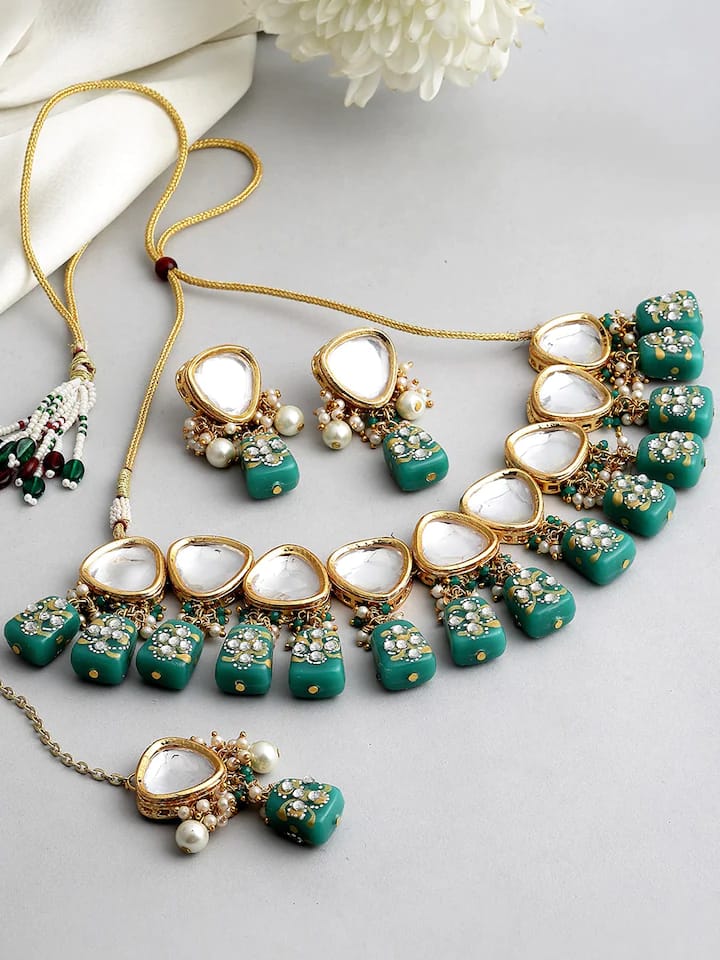 Gold-Plated Kundan-Studded Jewellery Set