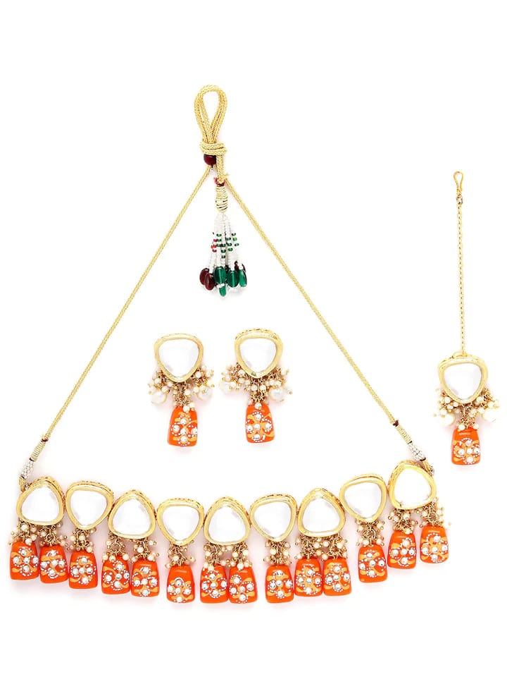 Gold-Plated Kundan-Studded Jewellery Set