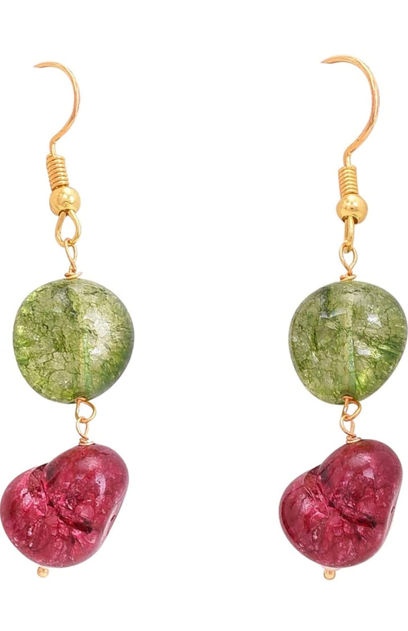 Gold-Plated Quartz & Pearls Beaded Brass Jewellery Set