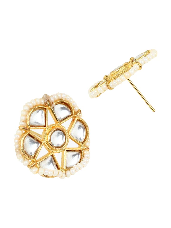 Gold-Plated & Red Kundan Studded Jewellery Set