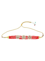 Gold-Plated & Red Kundan Studded Jewellery Set