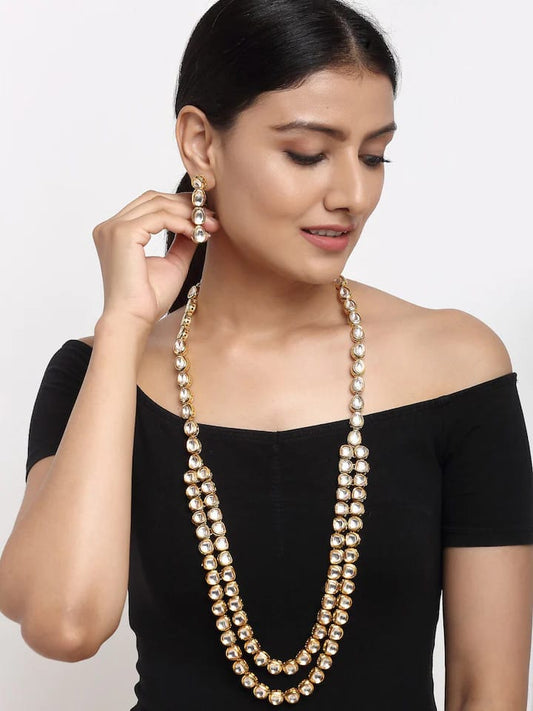 Gold Plated Kundan Long Necklace