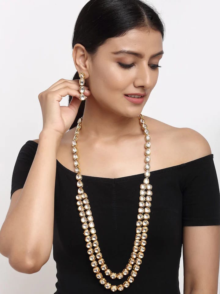 Gold Plated Kundan Long Necklace