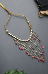 Gold Plated Kundan Drop Choker