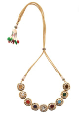 Gold Plated Multicolor Kundan Choker Necklace