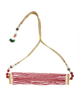 Gold Plated Red Hydro Stones Choker