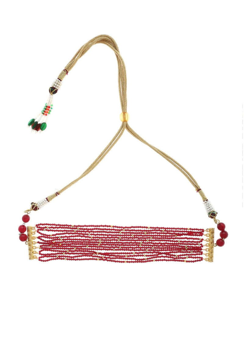 Gold Plated Red Hydro Stones Choker