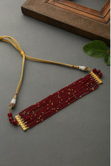 Gold Plated Red Hydro Stones Choker