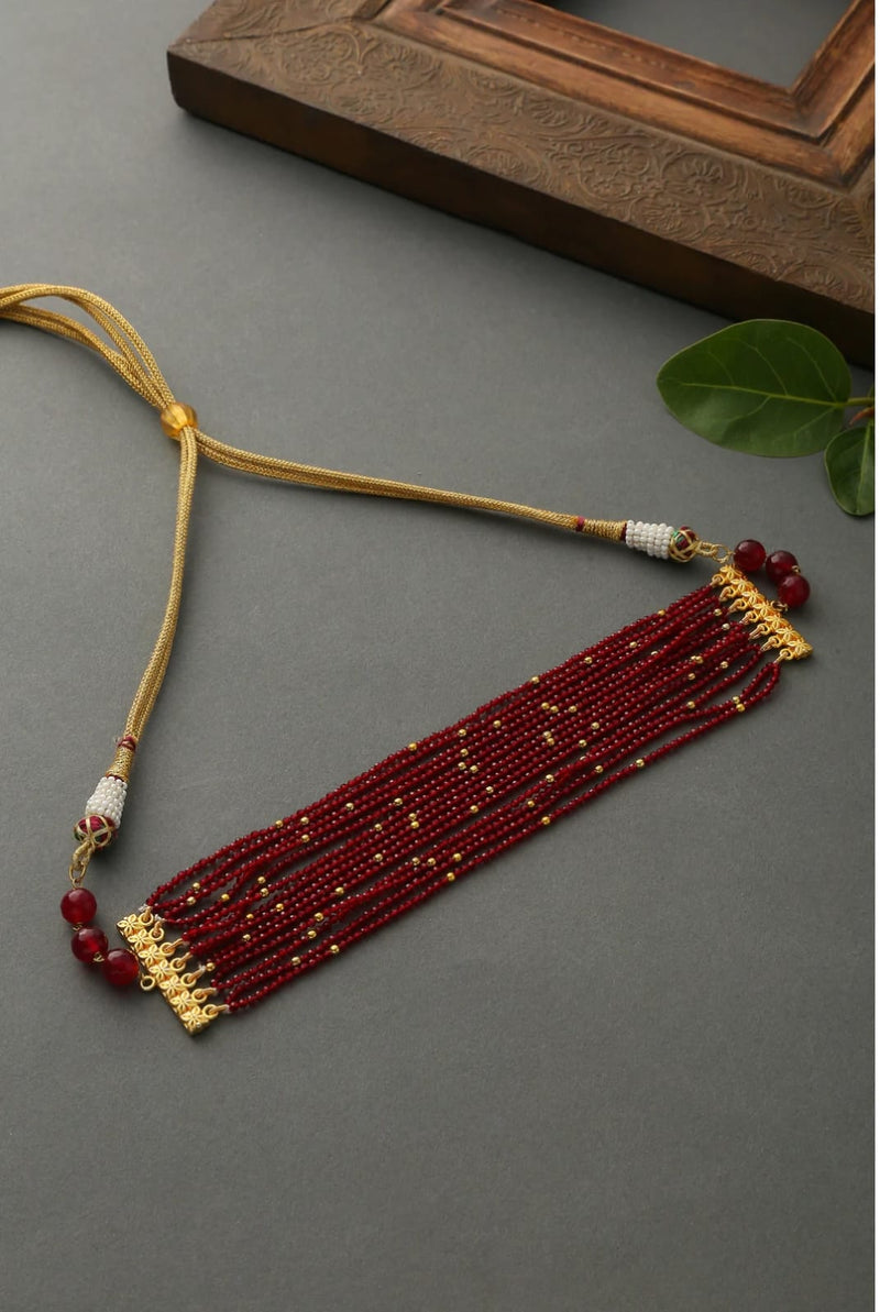 Gold Plated Red Hydro Stones Choker