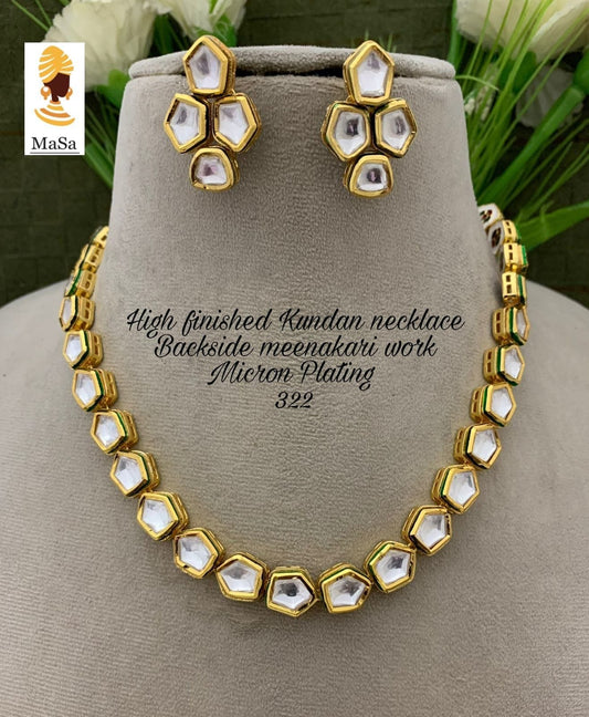Gold Plated Kundan Studded Jewellery Set