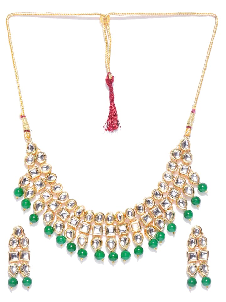 Gold Plated Kundan Studded Jewellery Set
