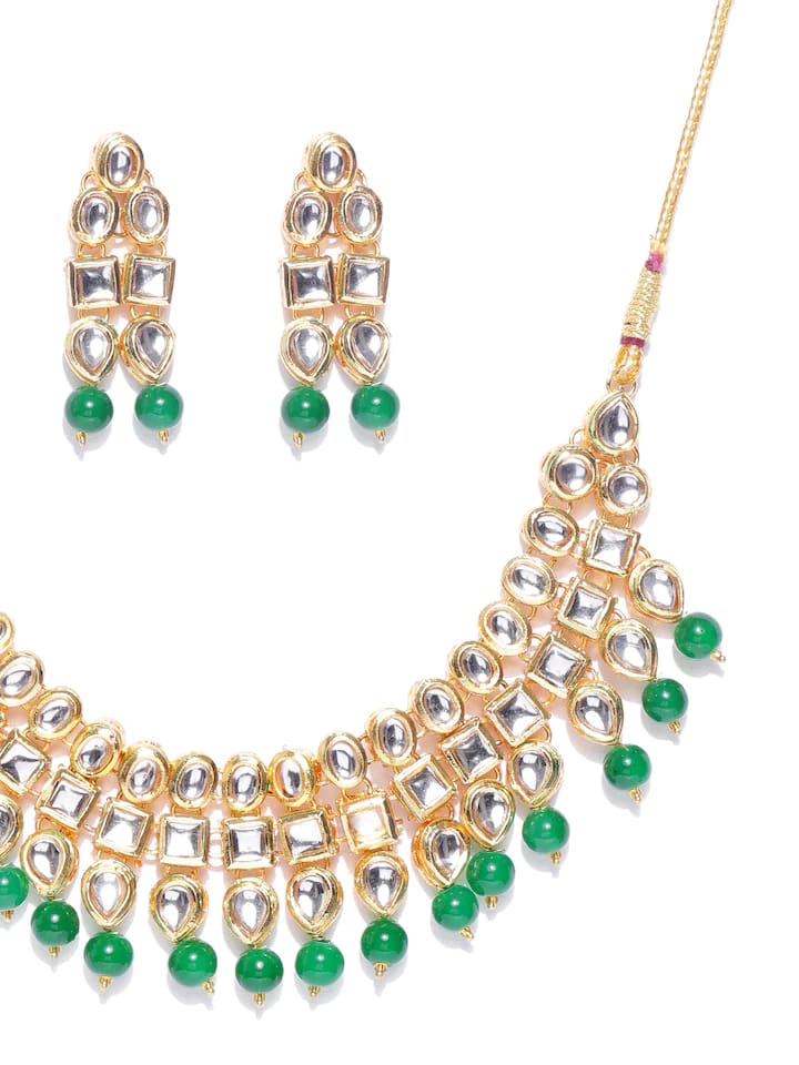 Gold Plated Kundan Studded Jewellery Set