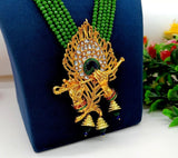 Gold Plated Peacock Beaded Necklace