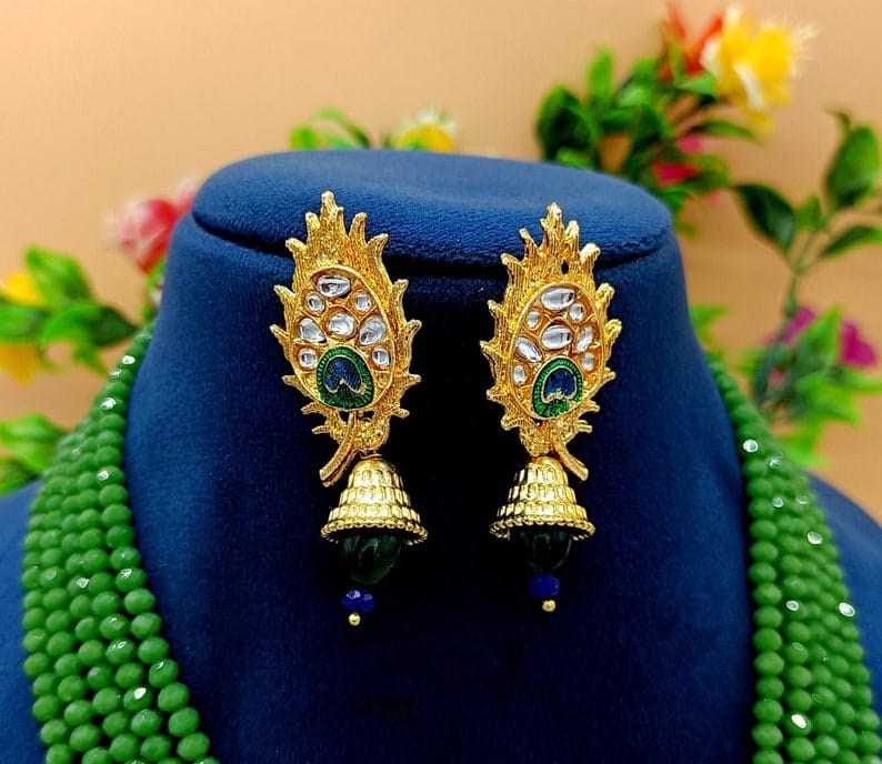 Gold Plated Peacock Beaded Necklace
