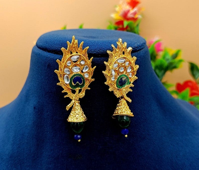 Gold Plated Peacock Beaded Necklace