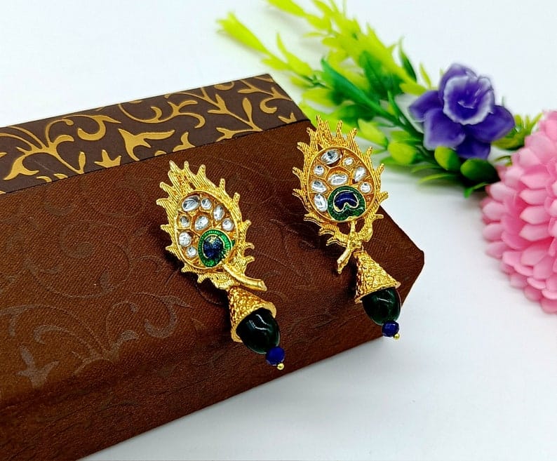 Gold Plated Peacock Beaded Necklace