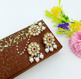 Gold Plated Kundan Studded & Beaded Layered Jewellery Set