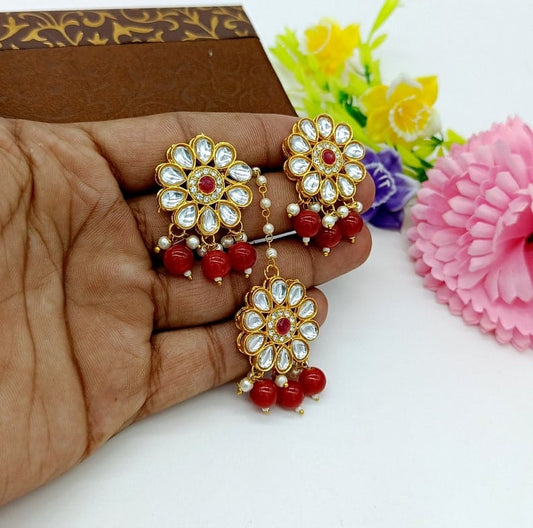 Gold Plated Kundan Polki Necklace Set