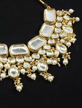 Gold Plated Kundan Polki Necklace Set