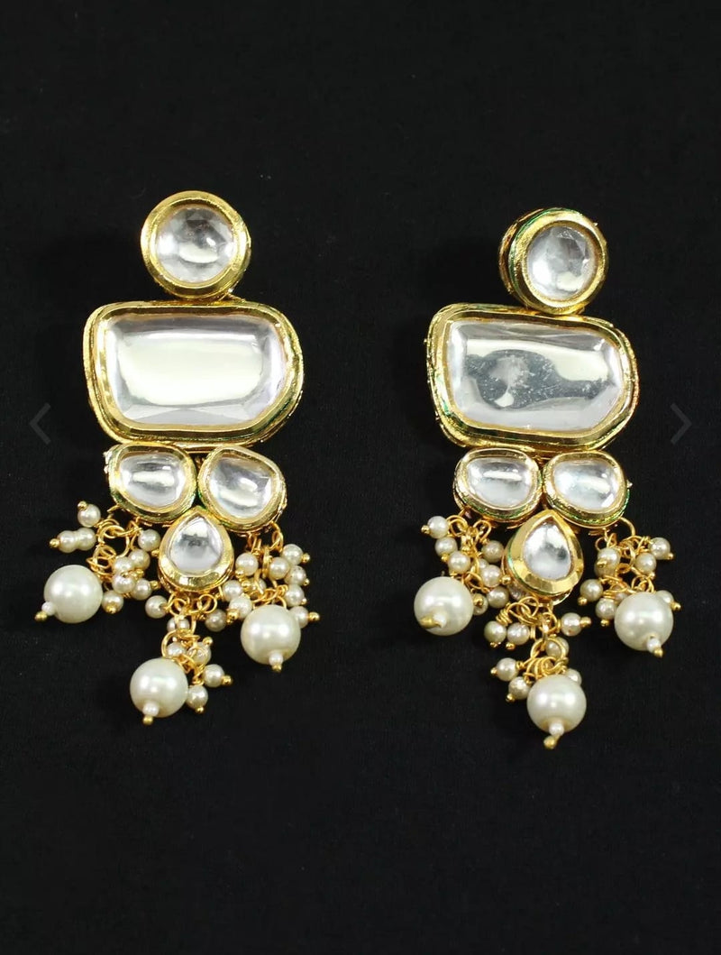 Gold Plated Kundan Polki Necklace Set