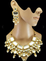Gold Plated Kundan Polki Necklace Set