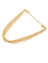 Gold Tone Ethnic Multistrand Pearls Necklace & Earring Set