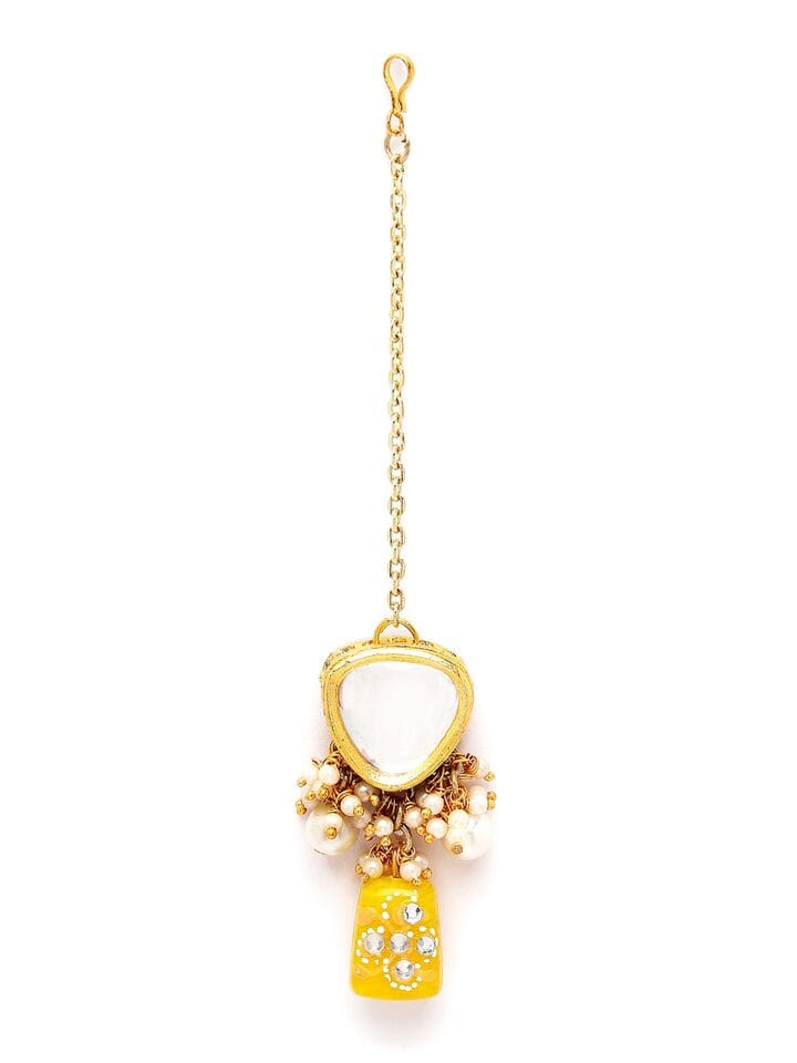 Gold Plated Kundan Polki Necklace Set