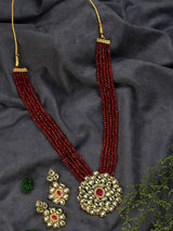 Gold Plated Kundan Polki Necklace Set