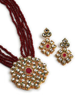 Gold Plated Kundan Polki Necklace Set