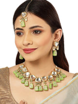 Gold Plated Kundan Polki Necklace Set