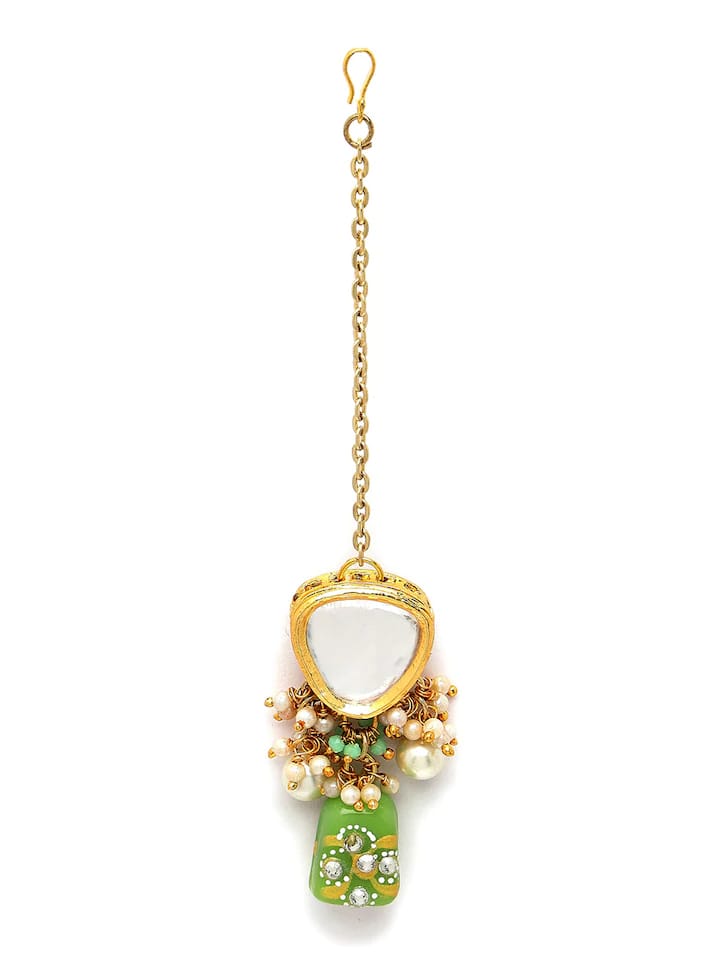 Gold Plated Kundan Polki Necklace Set